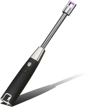 Outset Rechargeable Arc Lighter with Flexible Neck for Grill, Candles, and Fireplace