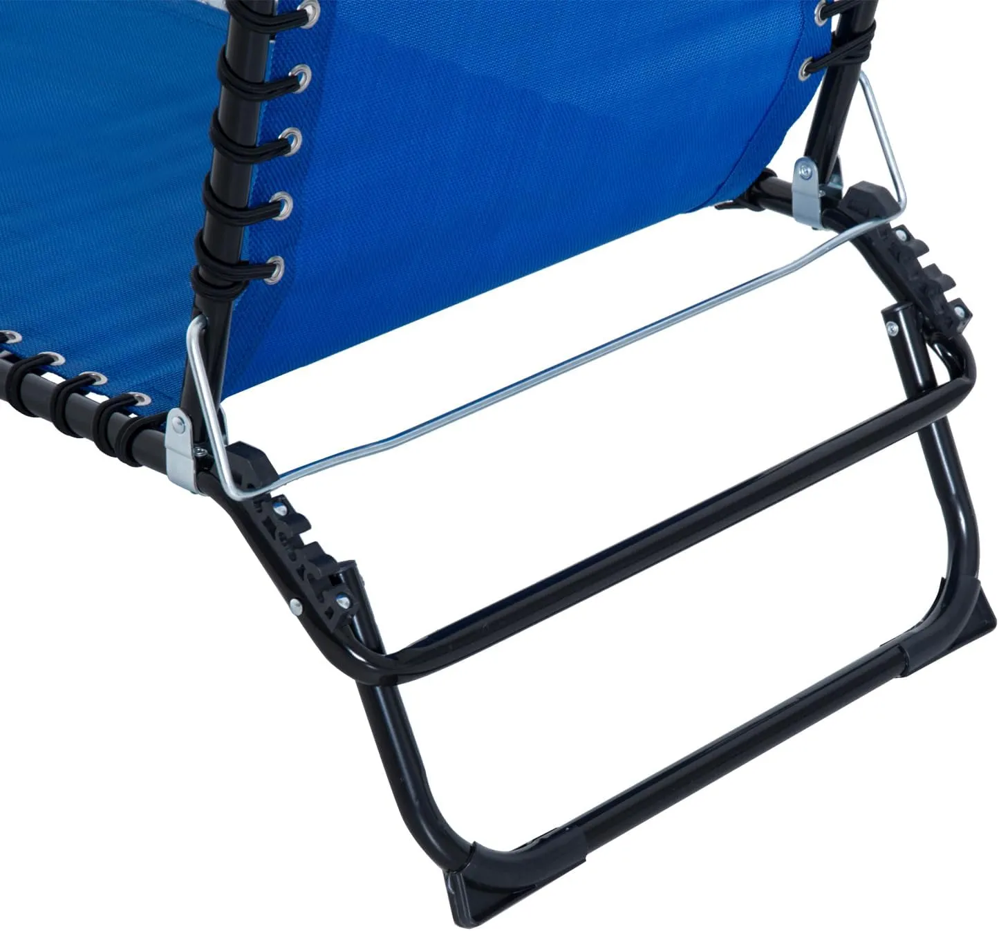 Outsunny Folding Chaise Lounge Chair, Patio Sun Tanning Chair, Outdoor Chaise Lounger with 4-Position Reclining Back, Breathable Mesh Seat for Beach, Poolside, Yard, Blue