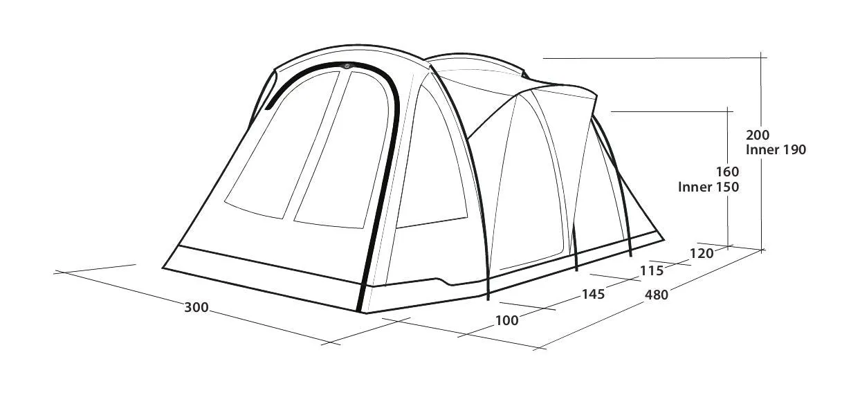 Outwell Blackwood 5 Tent, 5 Person Tent - Green - (OUT0074)