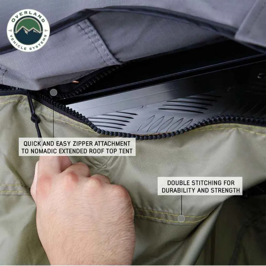 OVS HD Nomadic 4 Roof Top Tent Annex Green Base With Black Floor & Travel Cover