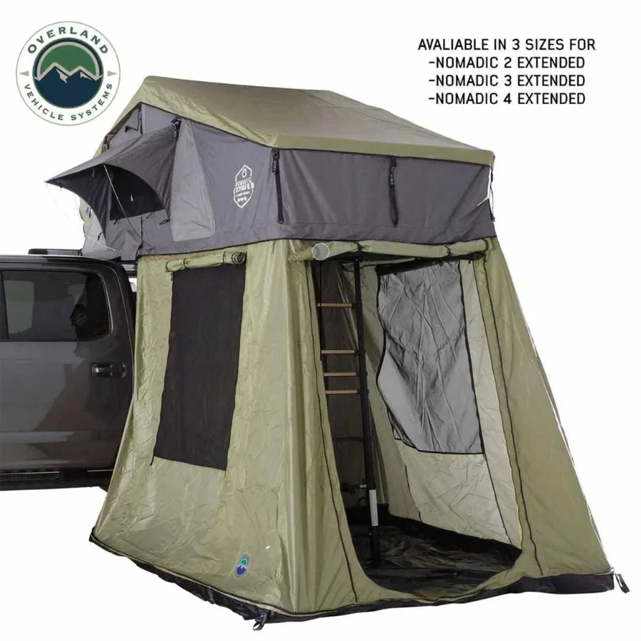 OVS HD Nomadic 4 Roof Top Tent Annex Green Base With Black Floor & Travel Cover
