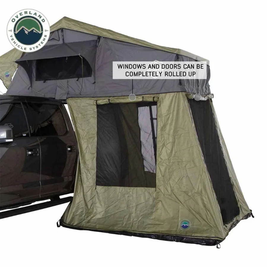 OVS HD Nomadic 4 Roof Top Tent Annex Green Base With Black Floor & Travel Cover