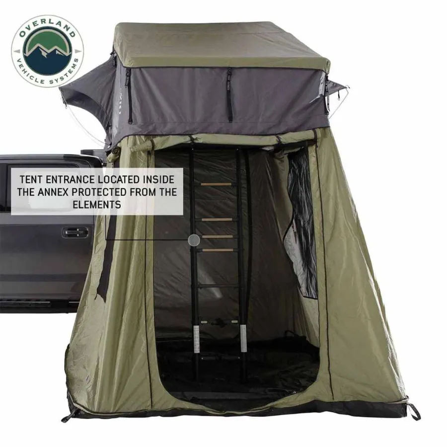 OVS HD Nomadic 4 Roof Top Tent Annex Green Base With Black Floor & Travel Cover