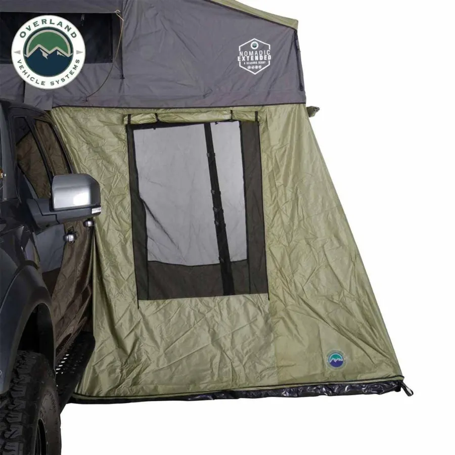 OVS HD Nomadic 4 Roof Top Tent Annex Green Base With Black Floor & Travel Cover