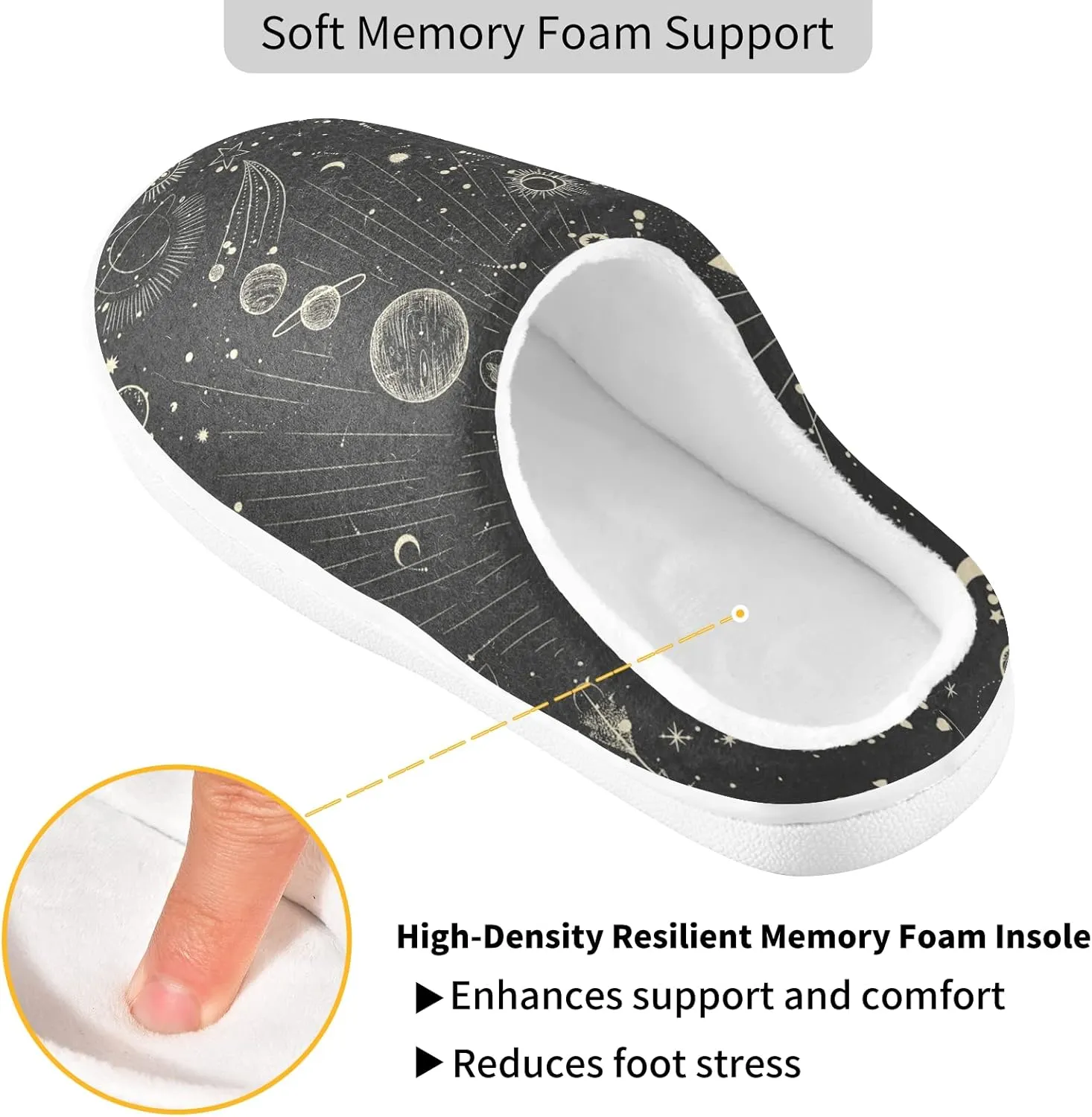 Oyihfvs Unisex Memory Foam Warm Slippers Comfort Soft Casual Shoes for Indoor Outdoor S-XXXL