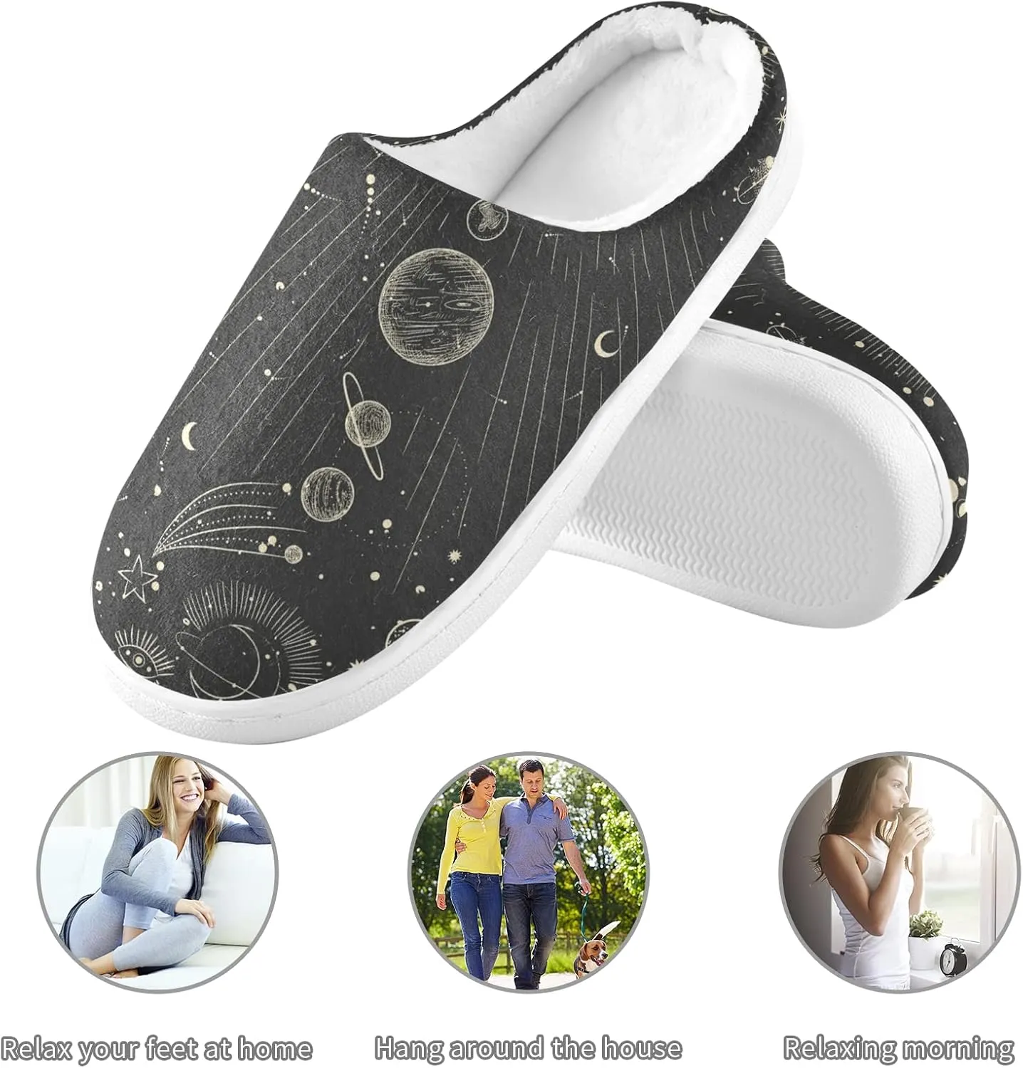 Oyihfvs Unisex Memory Foam Warm Slippers Comfort Soft Casual Shoes for Indoor Outdoor S-XXXL