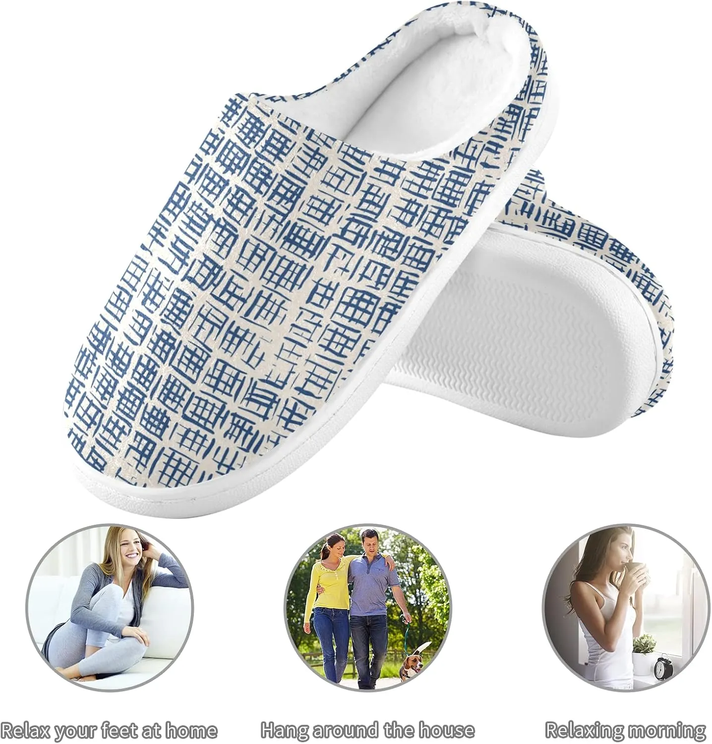 Oyihfvs Unisex Memory Foam Warm Slippers Comfort Soft Casual Shoes for Indoor Outdoor S-XXXL