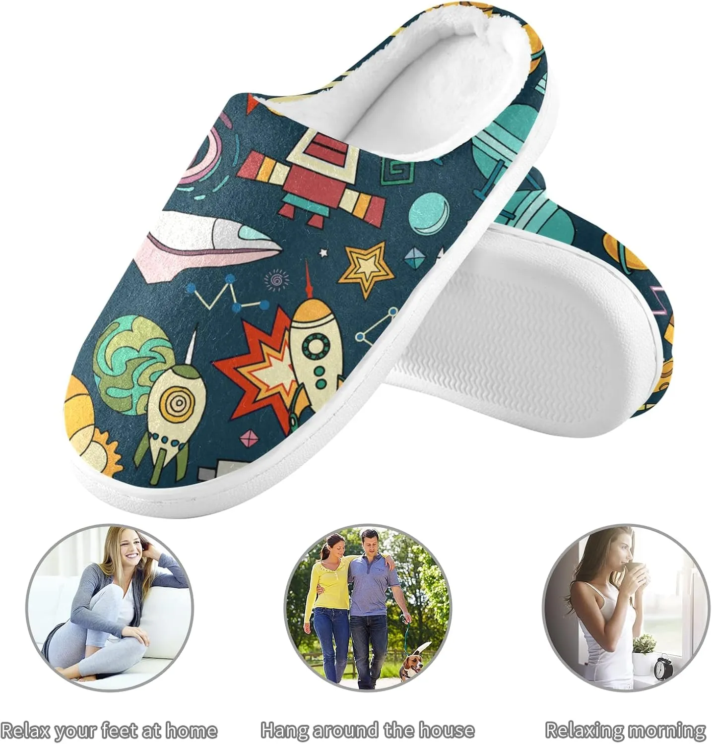 Oyihfvs Unisex Memory Foam Warm Slippers Comfort Soft Casual Shoes for Indoor Outdoor S-XXXL