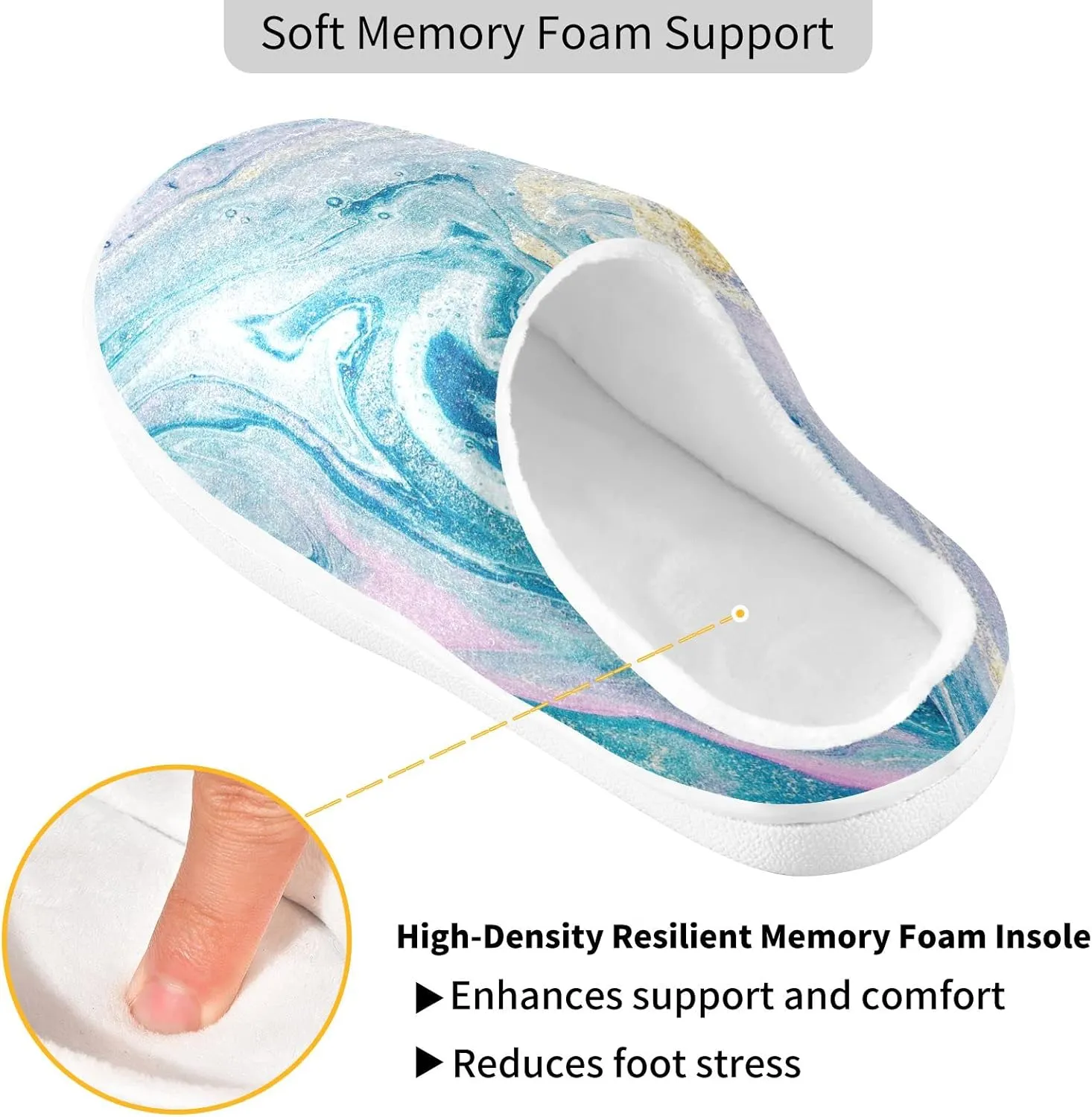 Oyihfvs Unisex Memory Foam Warm Slippers Comfort Soft Casual Shoes for Indoor Outdoor S-XXXL