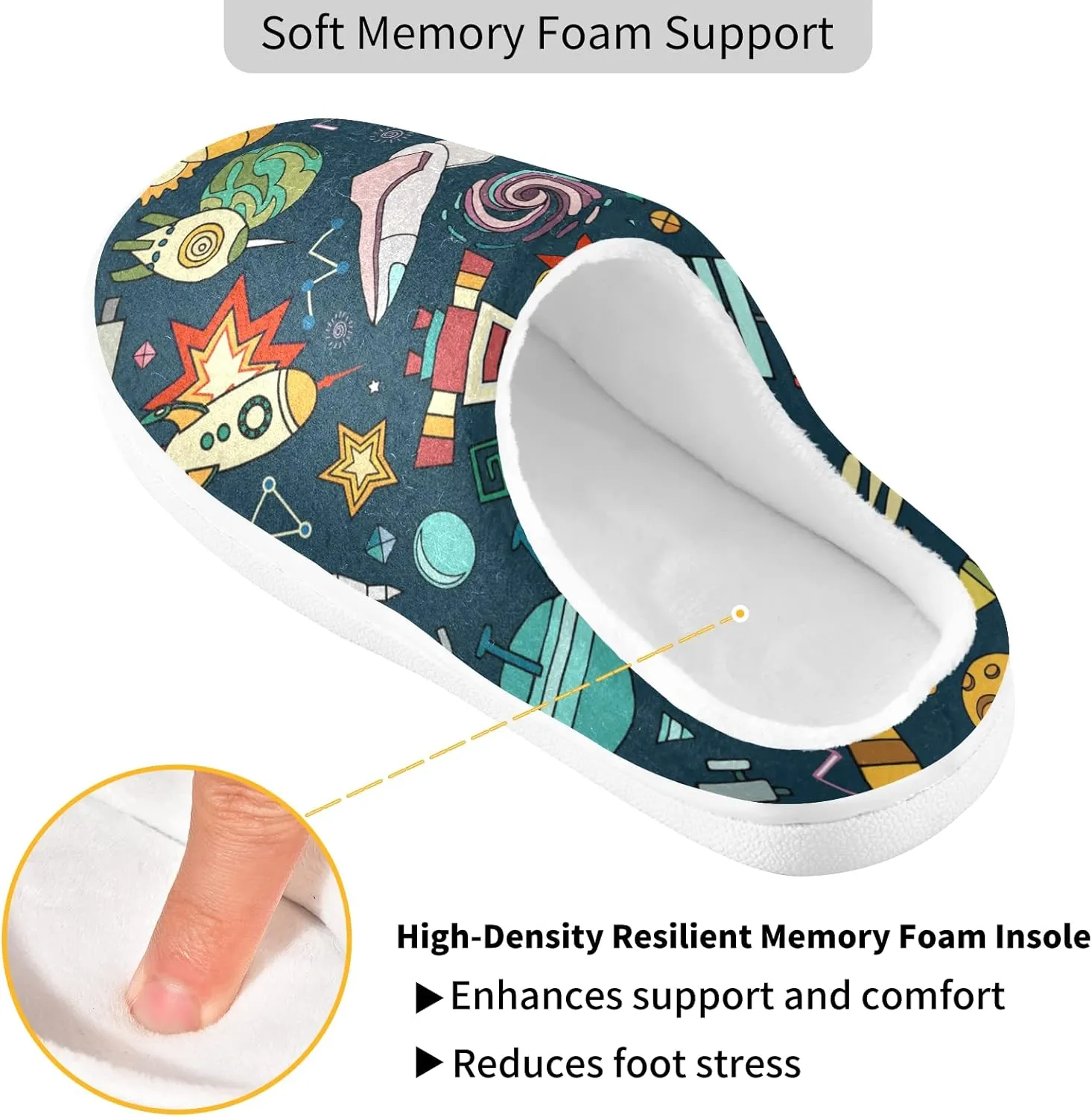 Oyihfvs Unisex Memory Foam Warm Slippers Comfort Soft Casual Shoes for Indoor Outdoor S-XXXL