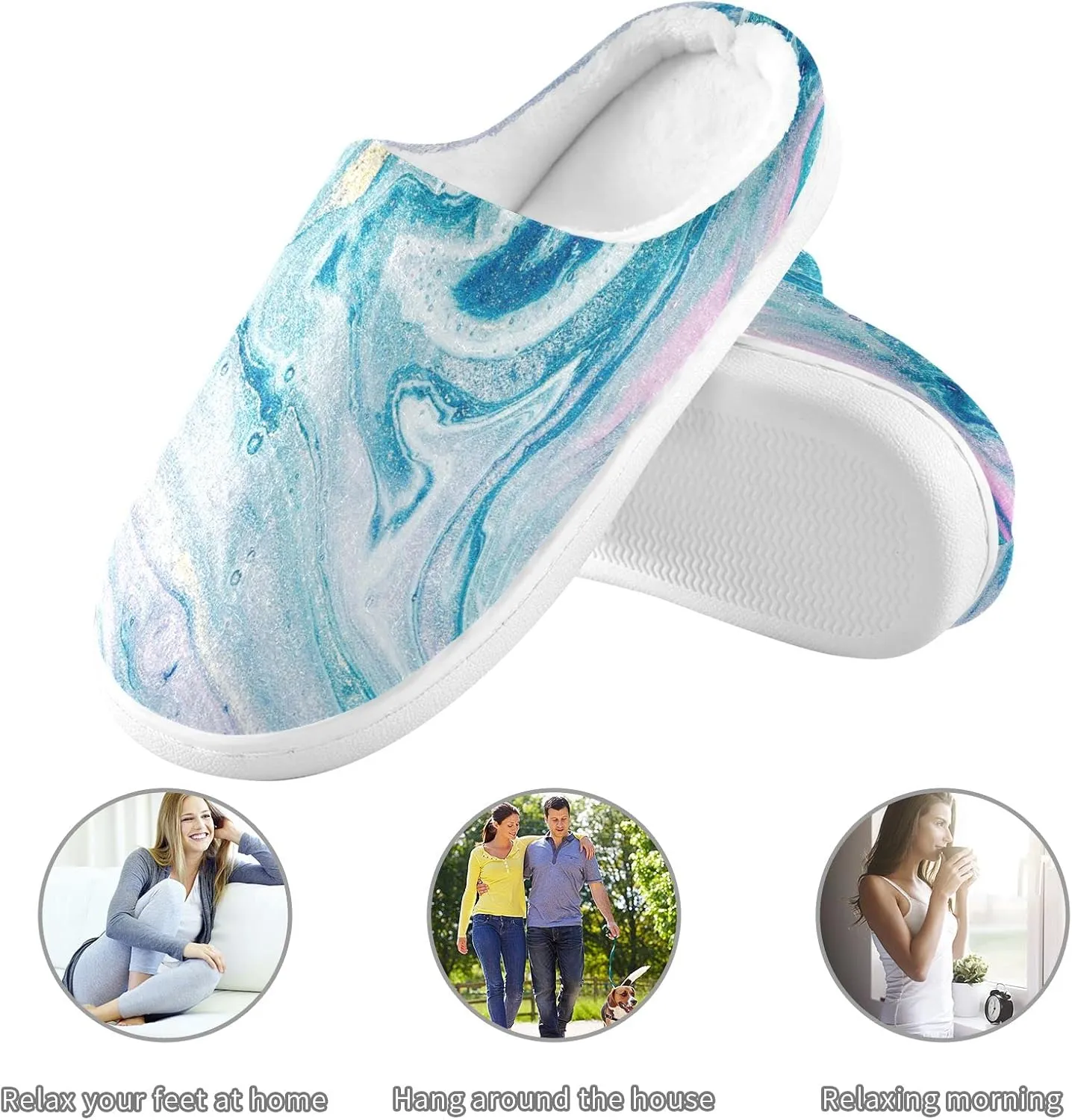 Oyihfvs Unisex Memory Foam Warm Slippers Comfort Soft Casual Shoes for Indoor Outdoor S-XXXL