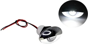 Pactrade Marine 2PCS Auto RV Trailer Stainless Steel 316 LED Courtesy Accent Bezel Down Clear Lens Light (White)