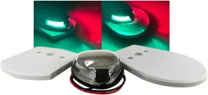 Pactrade Marine Boat Horizontal Mount SS304 Navigation Light 1NM LED Green Starboard Red Port 50LM Light 12m 225 Degrees DC10-30V/2W 2 Types of Mounting Stainless Steel Housing