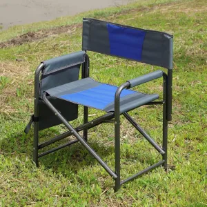 Padded Folding Outdoor Chair with Storage Pockets,Lightweight Oversized Directors Chair， for Indoor, Outdoor Camping, Picnics and Fishing (1-Piece)