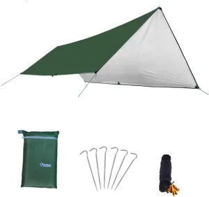 Painted Silver Screen Tent Footprint Outdoor Tent Canopy Camping Tarp Sun Shade Beach Shade Random Color