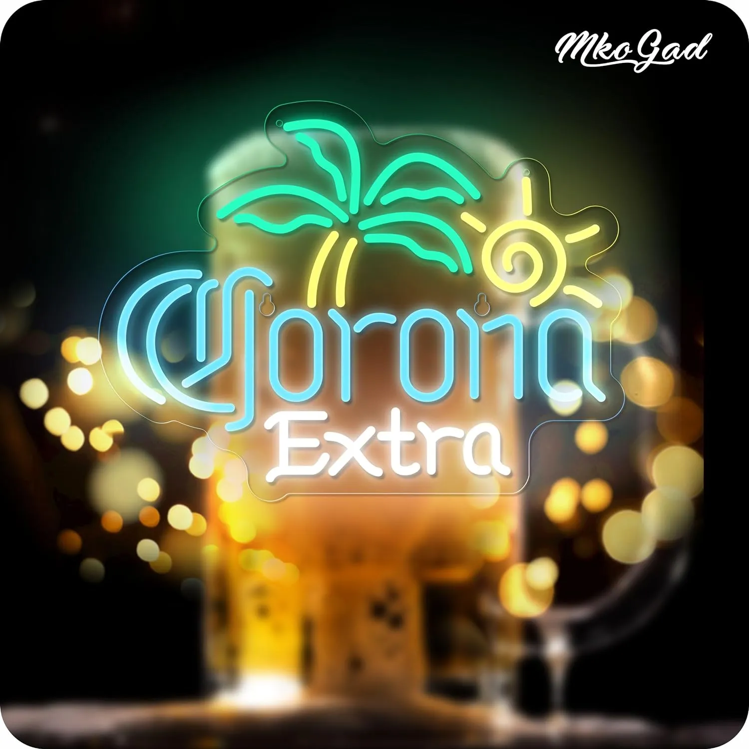 Palm Tree Coron Beer Neon Sign for Wall Decor Bar Light Up Signs Extra Beer LED Lights Man Cave Pub Store Party Club Gifts