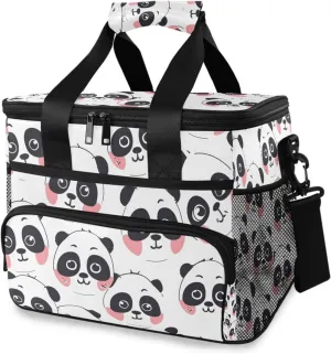 Panda Forest Little Animal Cooler Bag Insulated Cooler Soft Sided Cooler 24 Can Portable Picnic Bag Large Leakproof Lunch Bag Box for Beach Grocery Camping Travel Car Men Women
