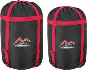 PATIKIL Compression Stuff Sack, 2 Pack S L Size Waterproof Sleeping Bag Storage Sack Portable Compression Bag for Backpacking Camping, Black Red