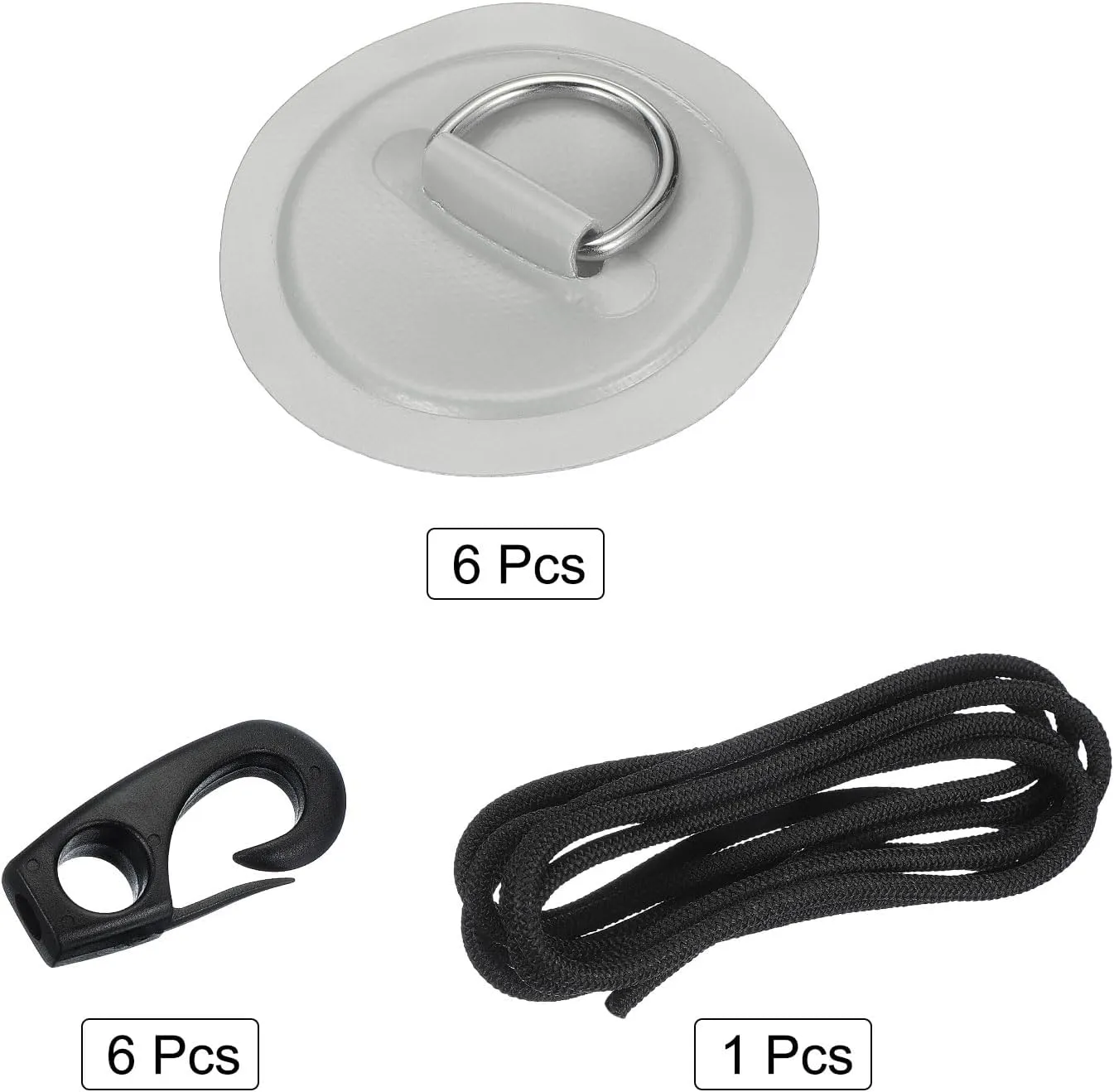 PATIKIL Stainless Steel D-Ring Patch Round Patch with Elastic Cords Hooks