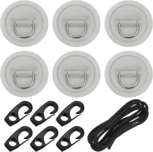 PATIKIL Stainless Steel D-Ring Patch Round Patch with Elastic Cords Hooks
