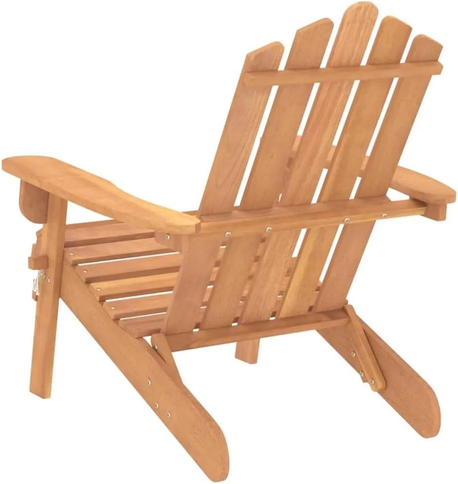 Patio Adirondack Chair Solid Acacia Wood Foldable Outdoor Lounge Chair Weather-Resistant Patio Furniture for Garden, Poolside, and Backyard