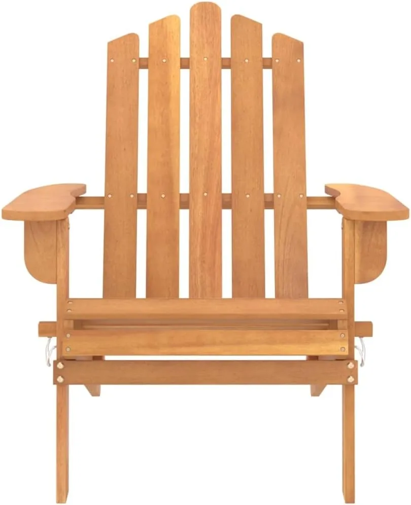 Patio Adirondack Chair Solid Acacia Wood Foldable Outdoor Lounge Chair Weather-Resistant Patio Furniture for Garden, Poolside, and Backyard