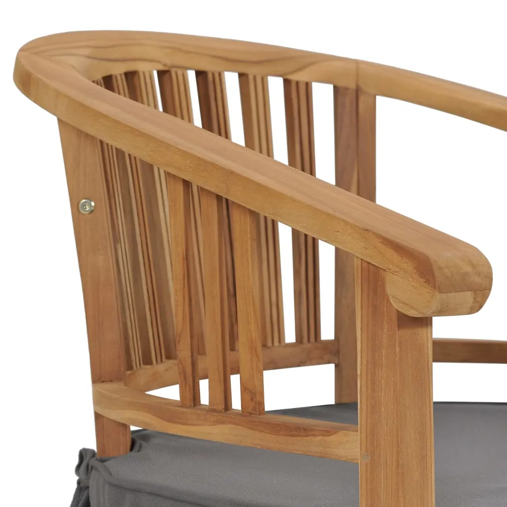Patio Chairs 2 Pcs Patio Dining Chair with Cushions Solid Wood Teak