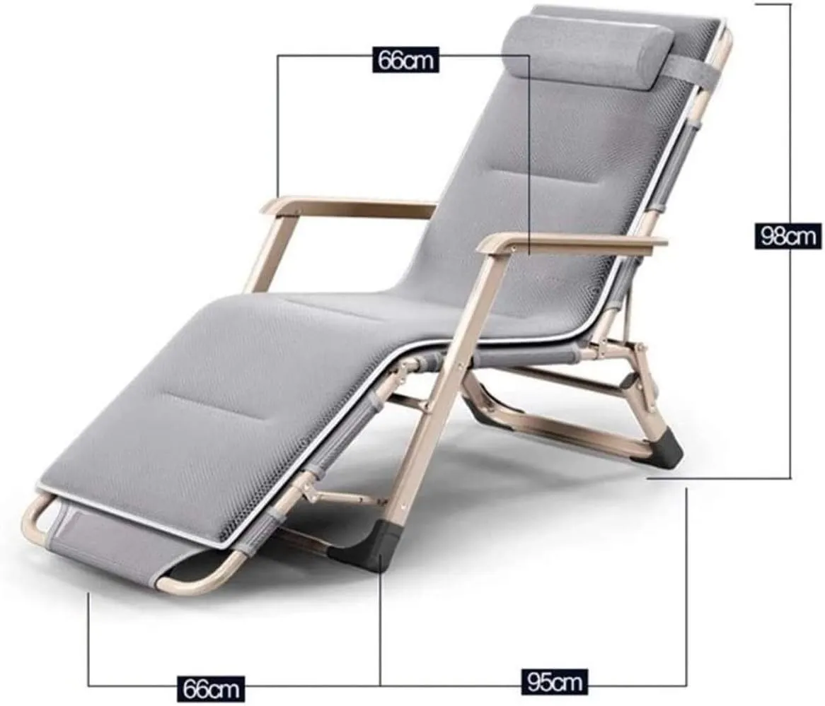Patio Lounge Chairs, Sun Lounger Chair Recliner Nap Folding Beach Chair Lunch Break Nap Chair Leisure Folding Deck Chair Office Folding Bed Outdoor(Green)