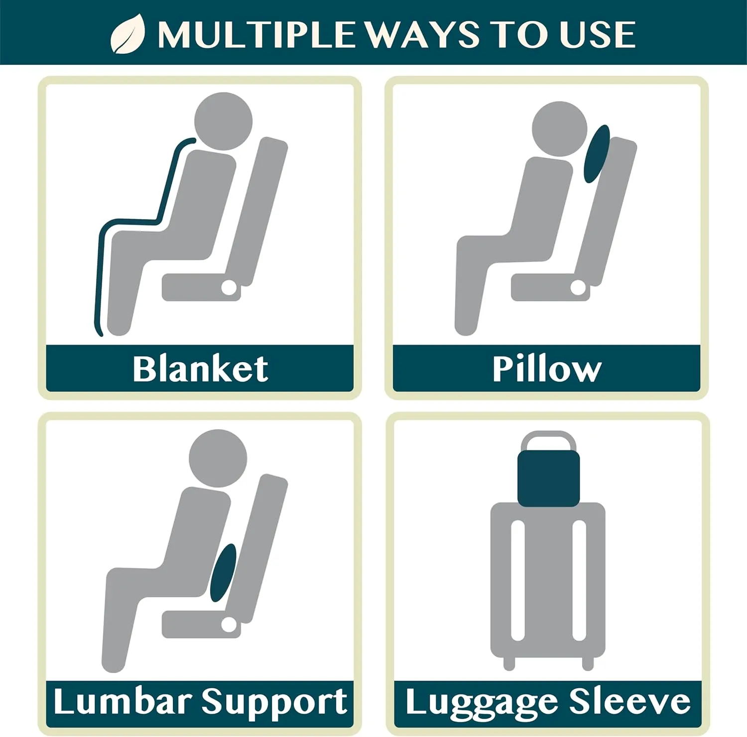 PAVILIA Travel Blanket Airplane Compact with Bag, Soft Packable Plane Blanket Kids Adults, Portable Camping Flight Essentials, Travelers Gifts Accessories, Luggage Backpack Strap, 65x40 Navy Blue