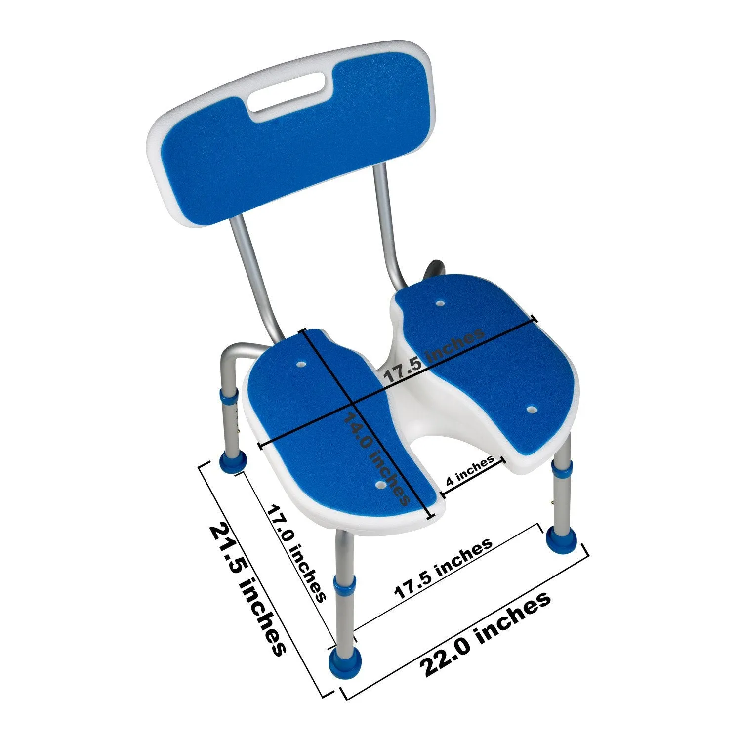 PCP Padded Bath Seat with Backrest And Cutout