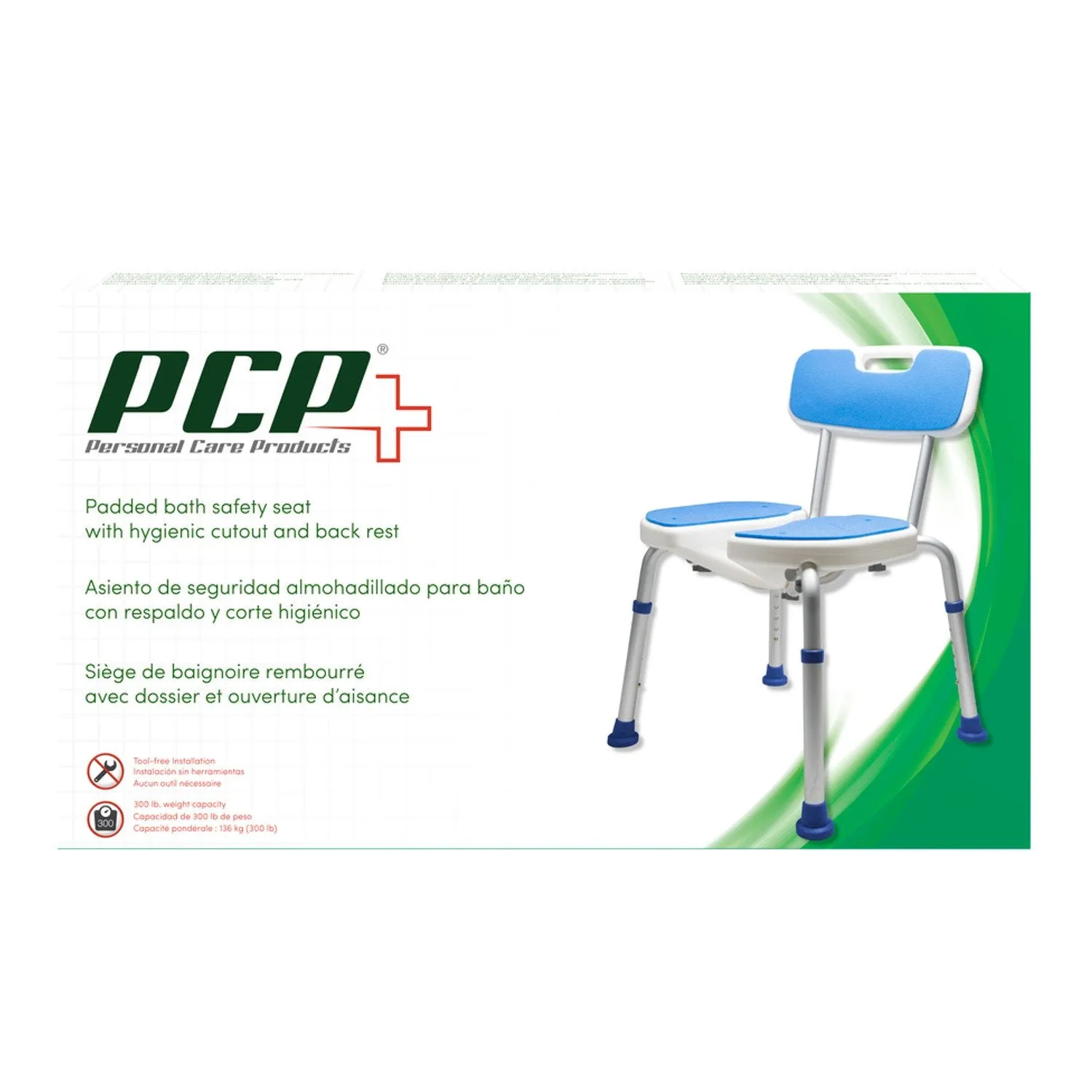 PCP Padded Bath Seat with Backrest And Cutout
