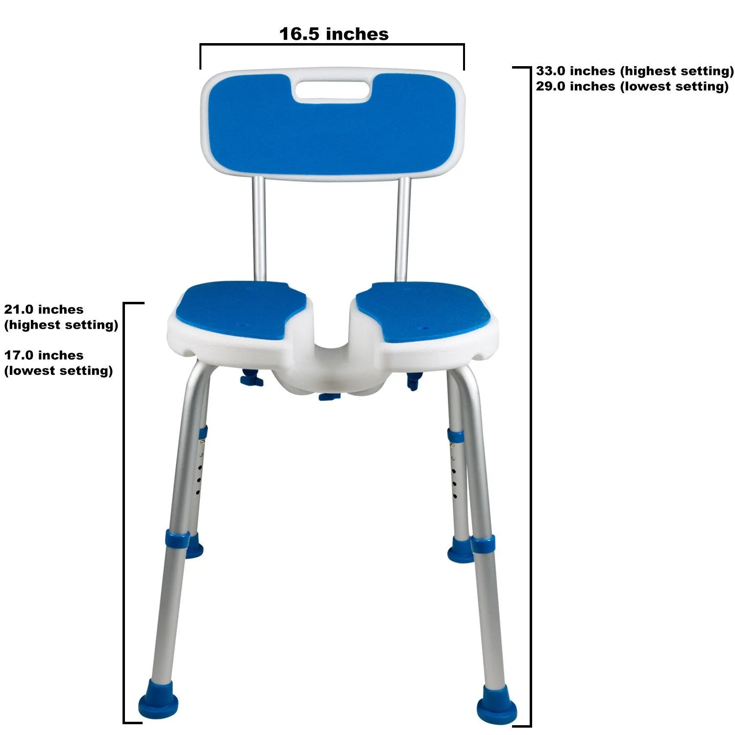 PCP Padded Bath Seat with Backrest And Cutout