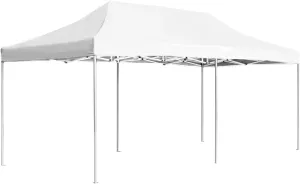 Perfect Outdoor Shade with Professional Folding Party Tent, Heavy-Duty Aluminum Frame, 19.7'x9.8', Waterproof and Easy to Store, White