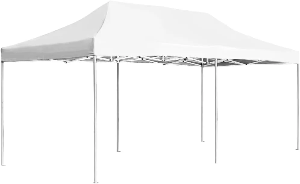 Perfect Outdoor Shade with Professional Folding Party Tent, Heavy-Duty Aluminum Frame, 19.7'x9.8', Waterproof and Easy to Store, White