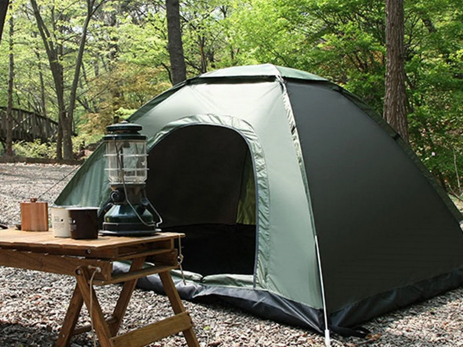 Person Pop-Up Tent 1-2 Wi-Fi-enabled Picnic Easy-to-install Travel Tent Green Tent Hiking Camping for