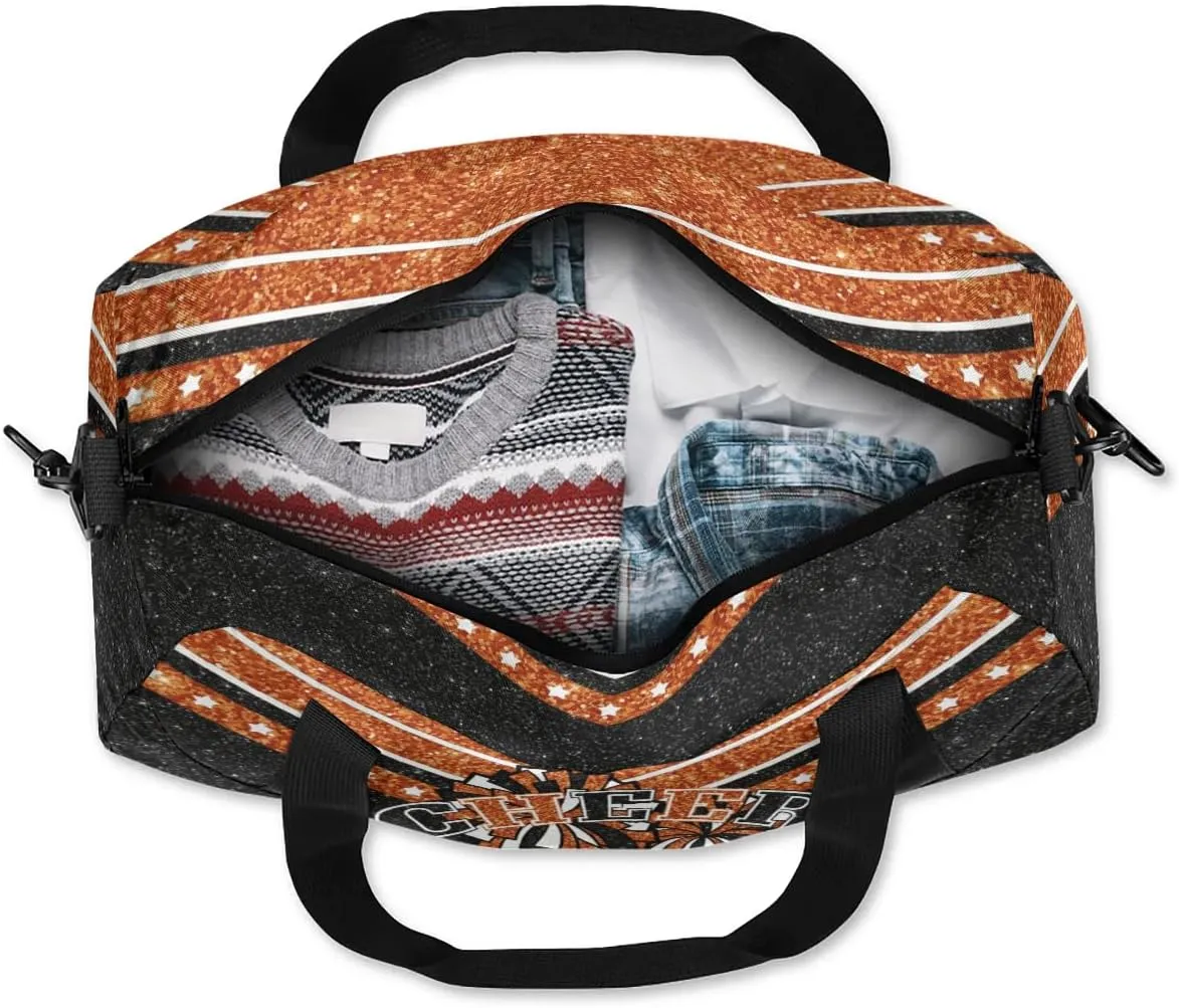Personalized Cheer Bag for Girls, Custom Name Cheerleader Bag, SportS Gym Duffle for Women Dark Orange
