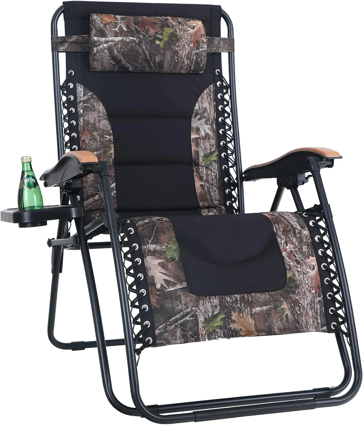 PHI VILLA XL Oversize Zero Gravity Chair Padded Recliner Oversize Lounge Chair with Free Cup Holder,Support 350 LBS (Camouflage)