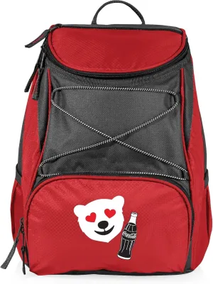 PICNIC TIME Coca-Cola Emoji PTX Backpack Cooler, Soft Cooler Backpack, Insulated Lunch Bag, (Red with Gray Accents)