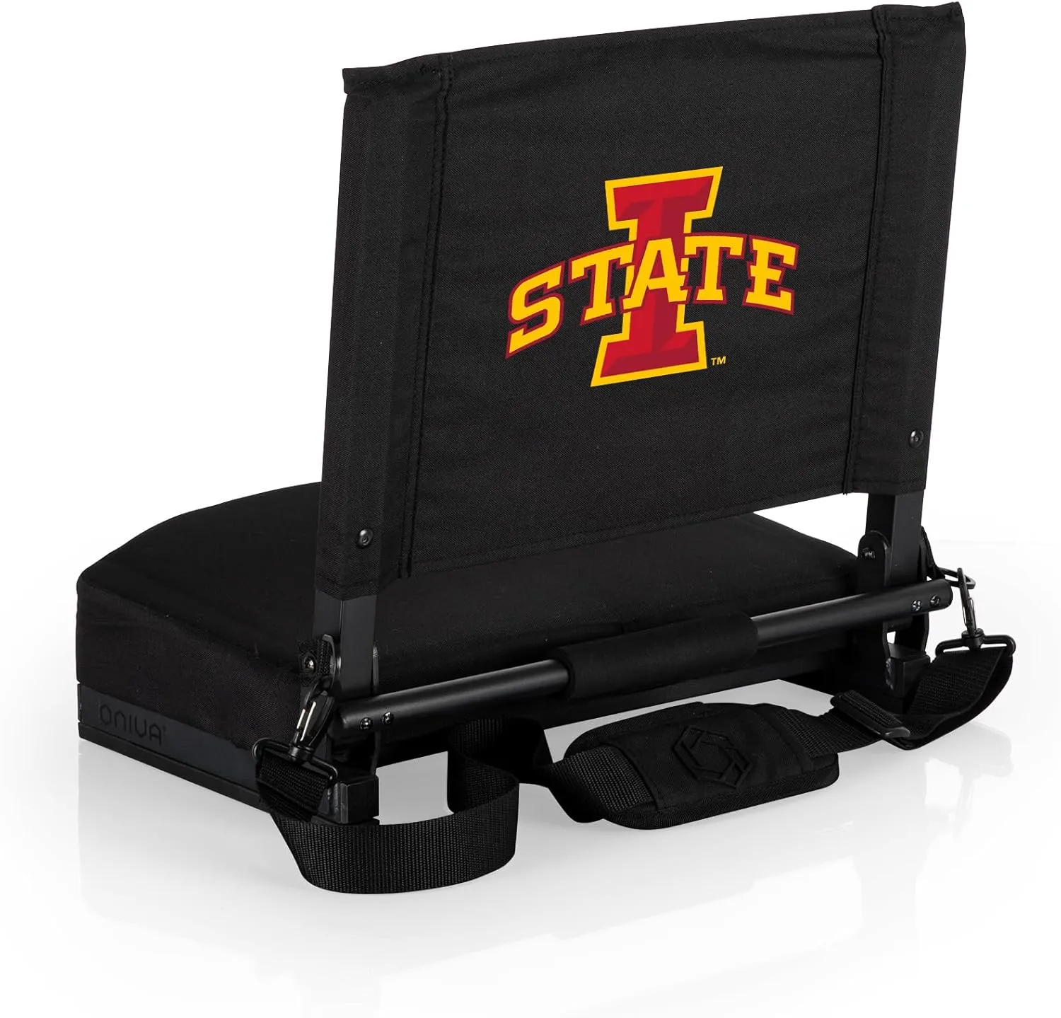 PICNIC TIME NCAA Georgia Bulldogs Gridiron Stadium Seat, Lightweight, Portable Folding Chair for Bleachers and Benches, (Black)