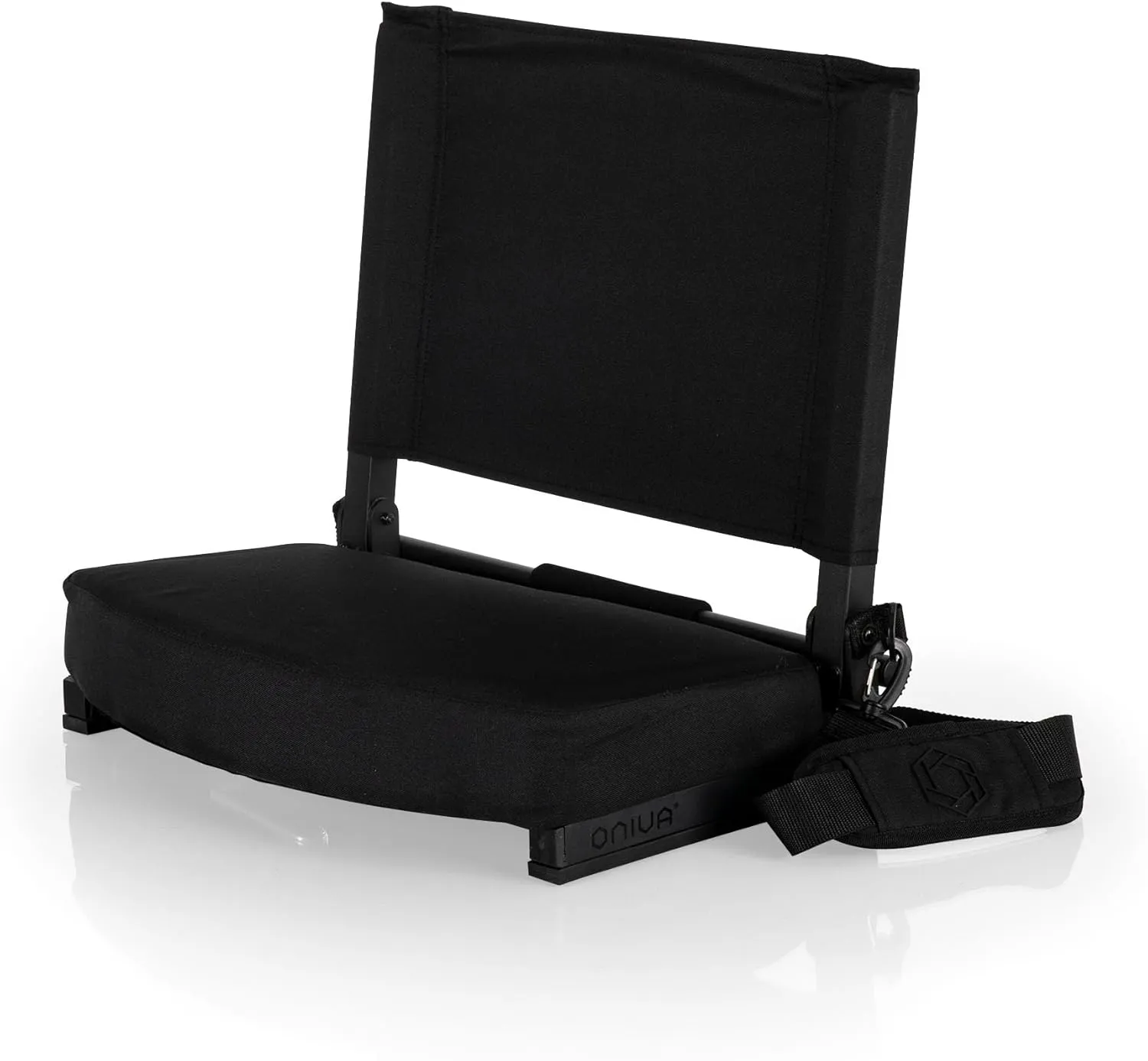 PICNIC TIME NCAA Georgia Bulldogs Gridiron Stadium Seat, Lightweight, Portable Folding Chair for Bleachers and Benches, (Black)