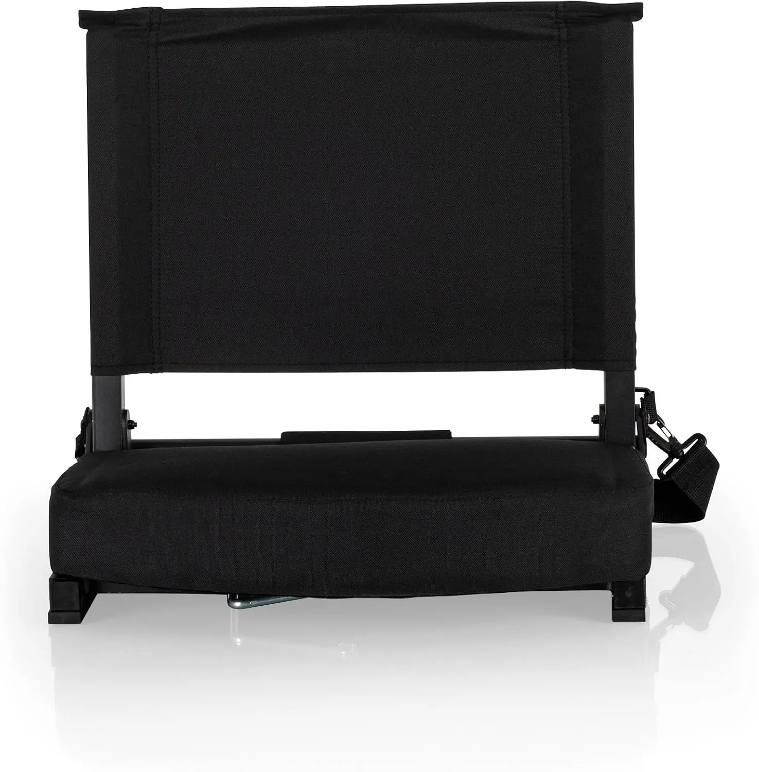 PICNIC TIME NCAA Georgia Bulldogs Gridiron Stadium Seat, Lightweight, Portable Folding Chair for Bleachers and Benches, (Black)