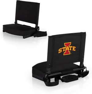PICNIC TIME NCAA Georgia Bulldogs Gridiron Stadium Seat, Lightweight, Portable Folding Chair for Bleachers and Benches, (Black)