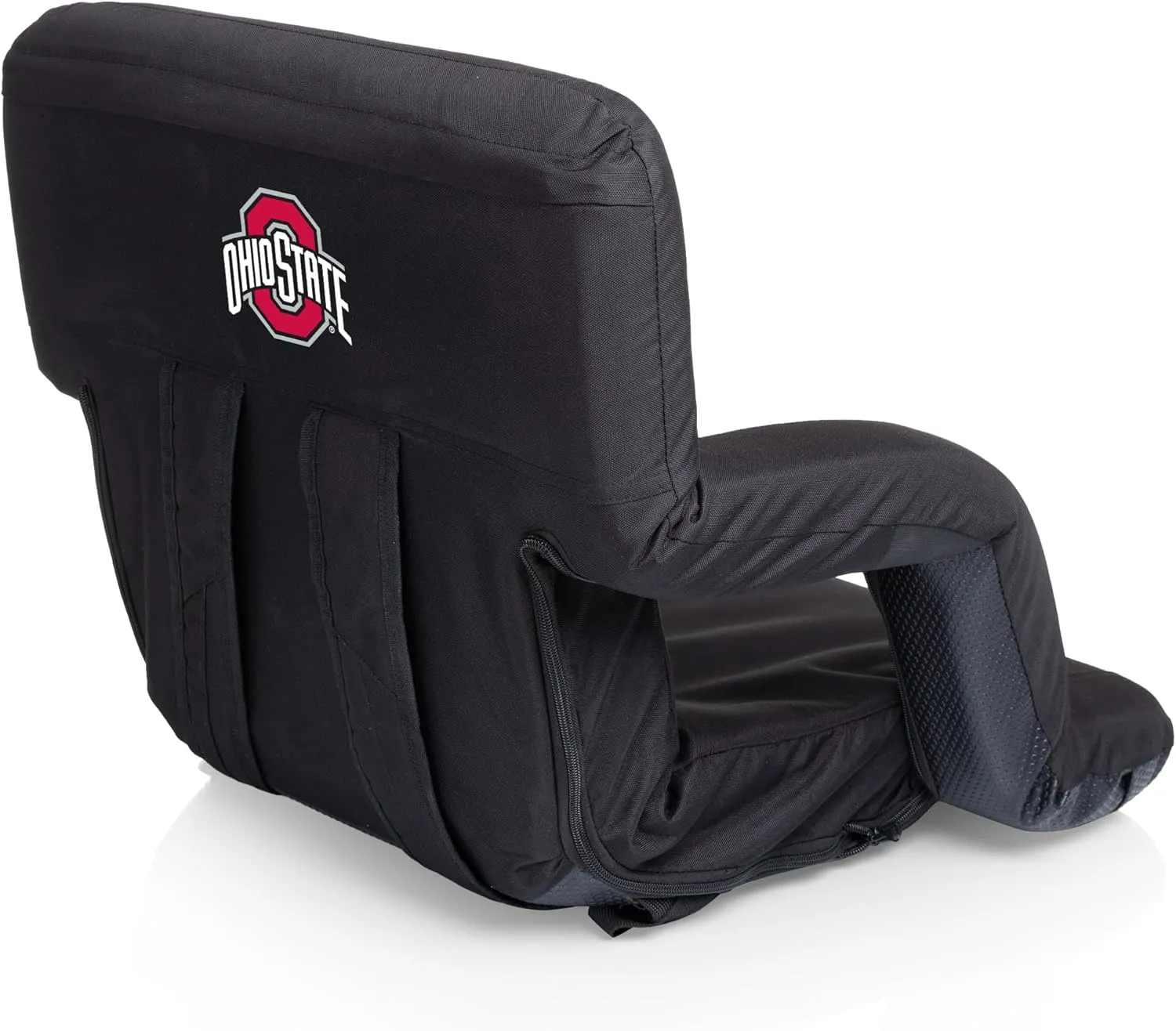 PICNIC TIME NCAA Ohio State Buckeyes Ventura Reclining Stadium Seat with Back Support - Bleacher Seat - Beach Floor Chair