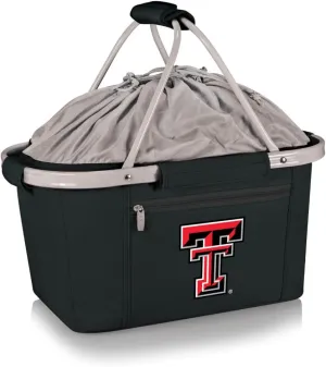 PICNIC TIME NCAA Texas Tech Red Raiders Metro Shopping Basket - Insulated Picnic Basket - Collapsible Market Basket - Utility Tote Cooler Bag