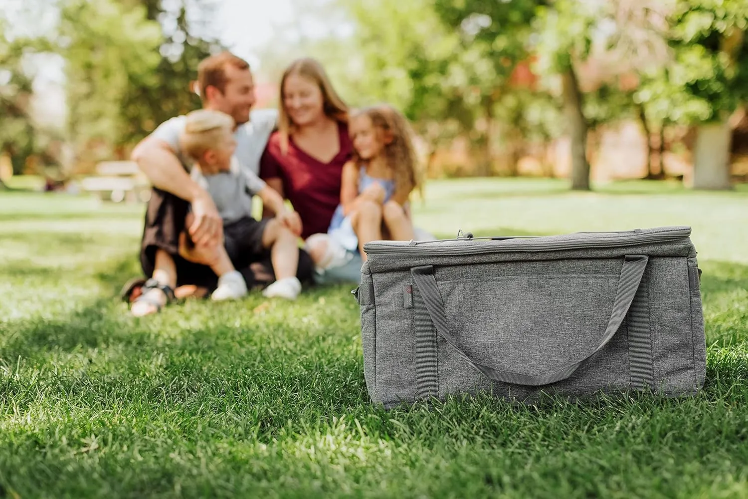 PICNIC TIME NFL 64 Can Collapsible Cooler, Large Insulated Soft Cooler Bag, Portable Beach Cooler with Shoulder Strap, (Heathered Gray)