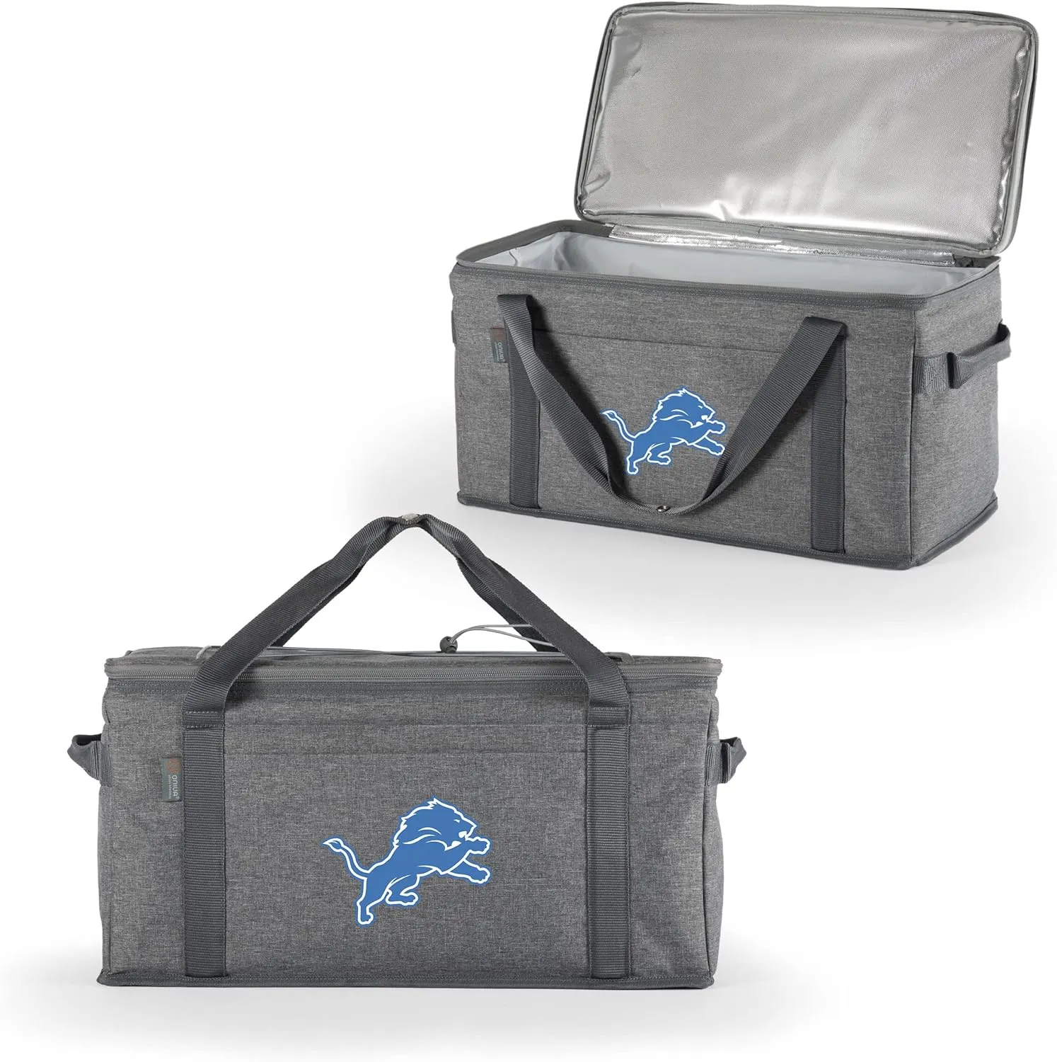 PICNIC TIME NFL 64 Can Collapsible Cooler, Large Insulated Soft Cooler Bag, Portable Beach Cooler with Shoulder Strap, (Heathered Gray)