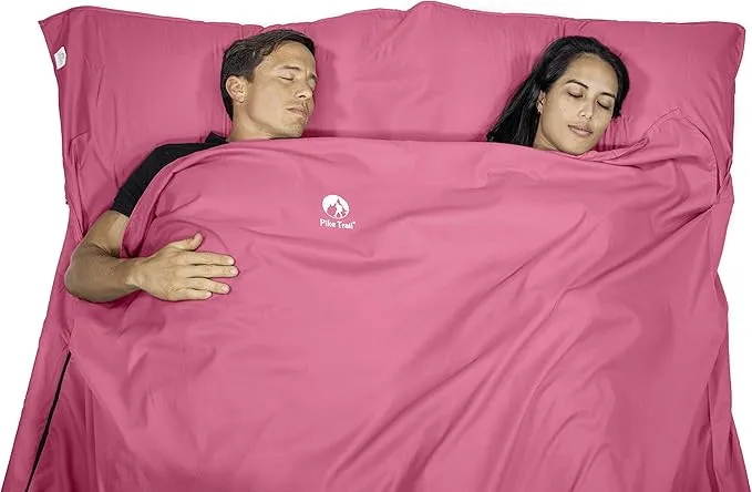 Pike Trail Sleeping Bag Liner – Travel and Camping Sheet, Lightweight and Compact Insert with Full Length Zipper and Guarantee