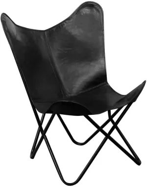 PINDIA Star and Butterfly Chair Brown Leather Butterfly Chairs Handmade with Powder Coated Steel Frame