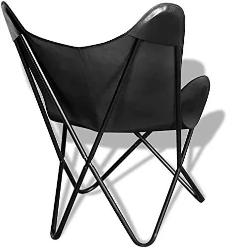 PINDIA Star and Butterfly Chair Brown Leather Butterfly Chairs Handmade with Powder Coated Steel Frame