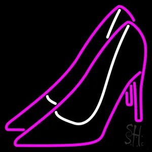 Pink High Heels Block LED Neon Sign 24 x 24 - inches, Black Square Cut Acrylic Backing, with Dimmer - Bright and Premium built indoor LED Neon Sign for store interior Décor, Storefront.